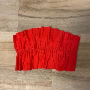 Strapless Red Crop Top
